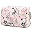 Narwey Cute Makeup Bag Travel Cosmetic Bag Organizer Toiletry Bag Make Up Bags with Compartments for Women Girls (Large, Beige Flamingo)