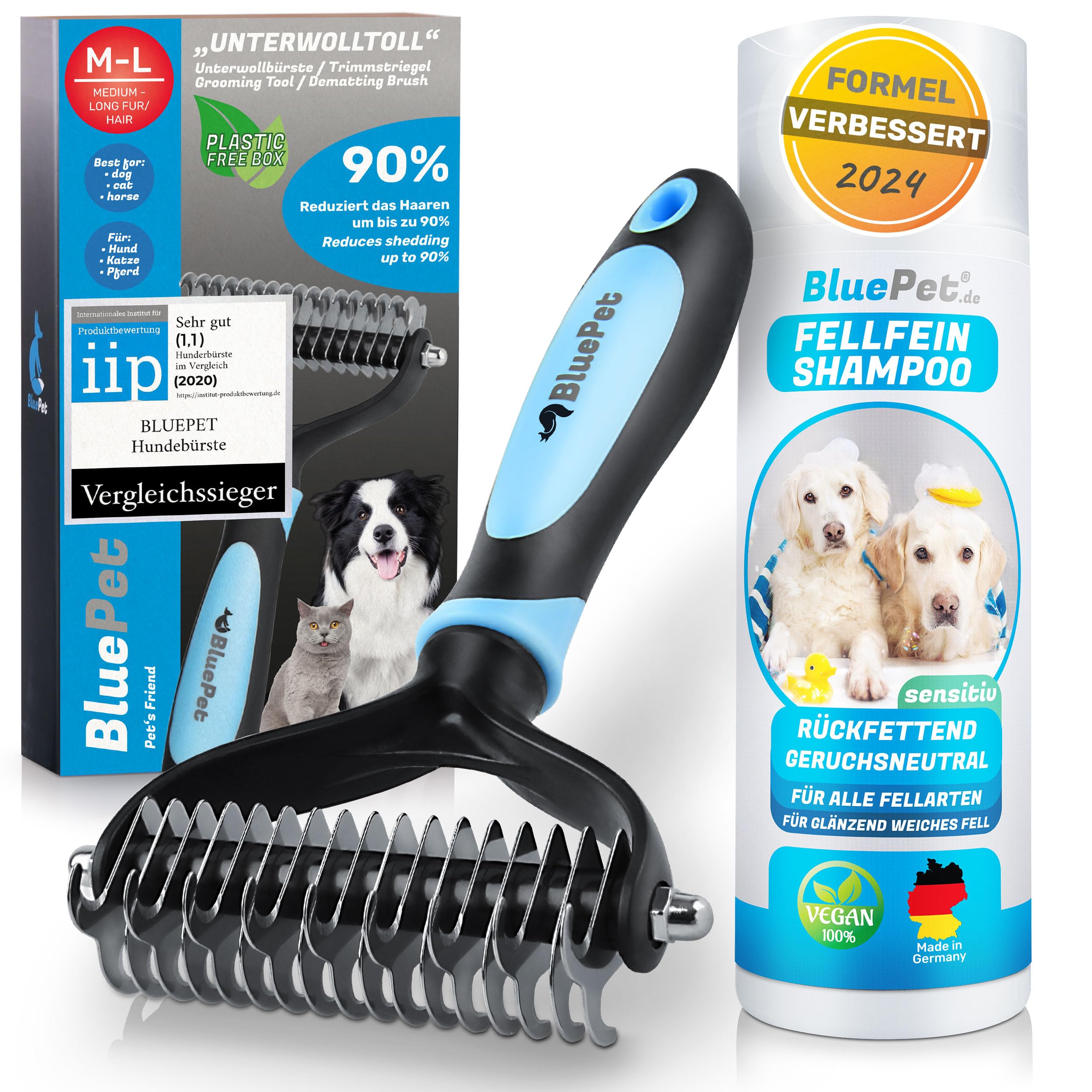 BluePet Peine para Perros y Gatos, Cepillo Gato Perro Pelo Largo, Rastrillo Quita Nudos, Pelo Muerto, Subpelo, Deslanador Mascotas Pelos Largos, Cepillos Quitapelos, Escoba Deslanar, Quitapelo Mascota — view 17