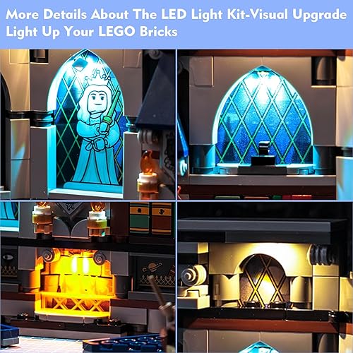 Miniatura 3 de LocoLee Luz LED para Lego Harry Potter Ravenclaw House Banner, castillo de Hogwarts 3D Kit de iluminación creativa para pared de habitación