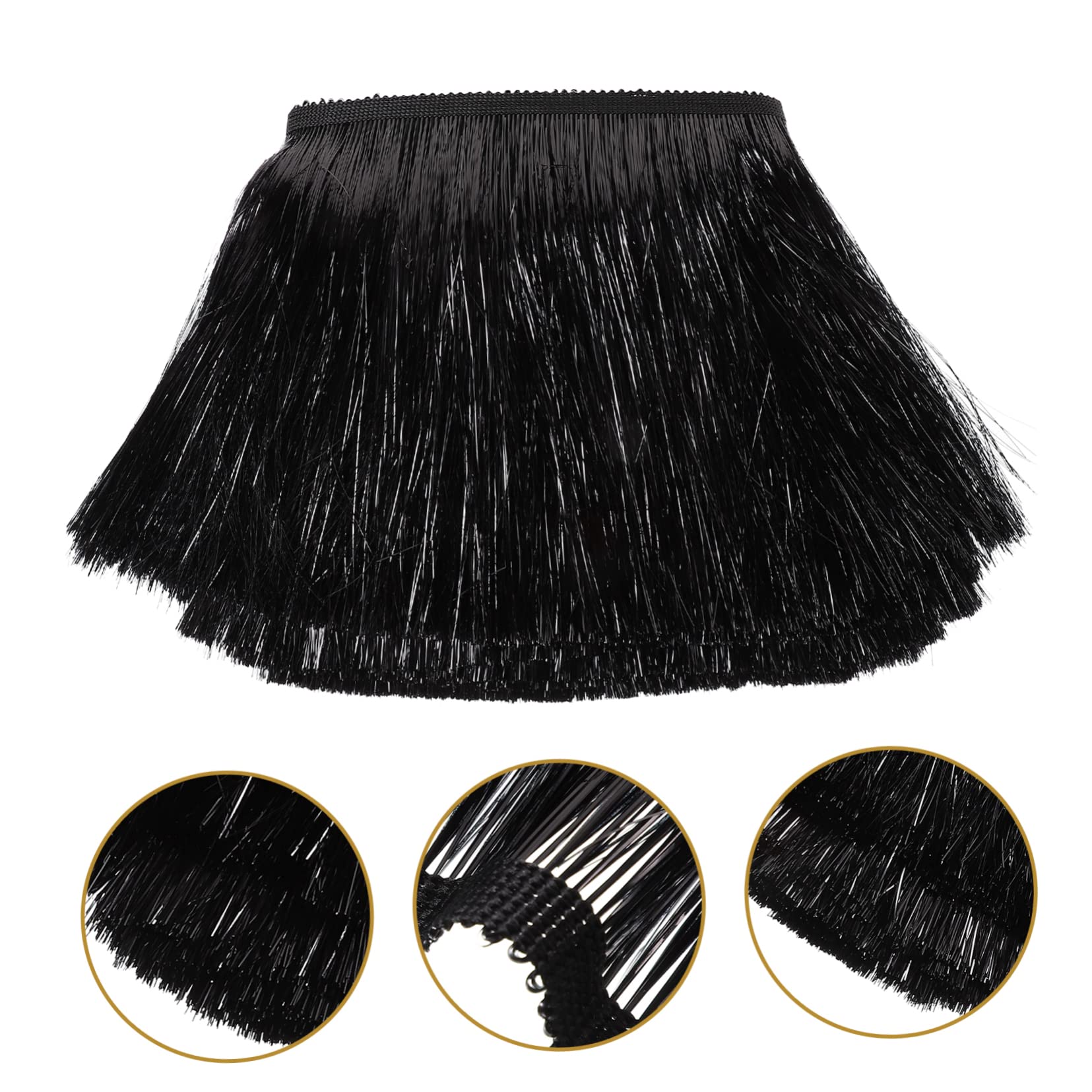 Dekorative Fransenborte aus Pet Kunststoff 20cm Schwarz für Bastelarbeiten