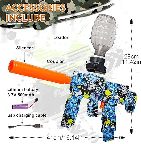 Miniatura 4 de Pistola eléctrica de bolas de gel, lanzador automático de bolas de salpicadura, juguetes recargables para actividades al aire libre, juego de