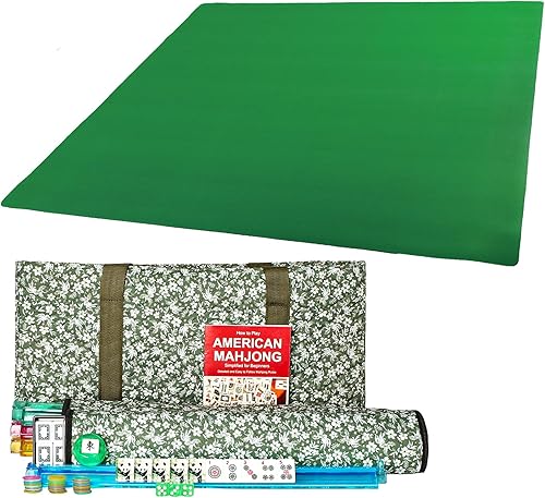 GUSTARIA American Mahjong - Juego de 166 azulejos de Mahjongg acrílicos impresos, tapete Mahjong, tapete de juego con bolsa de transporte y dados