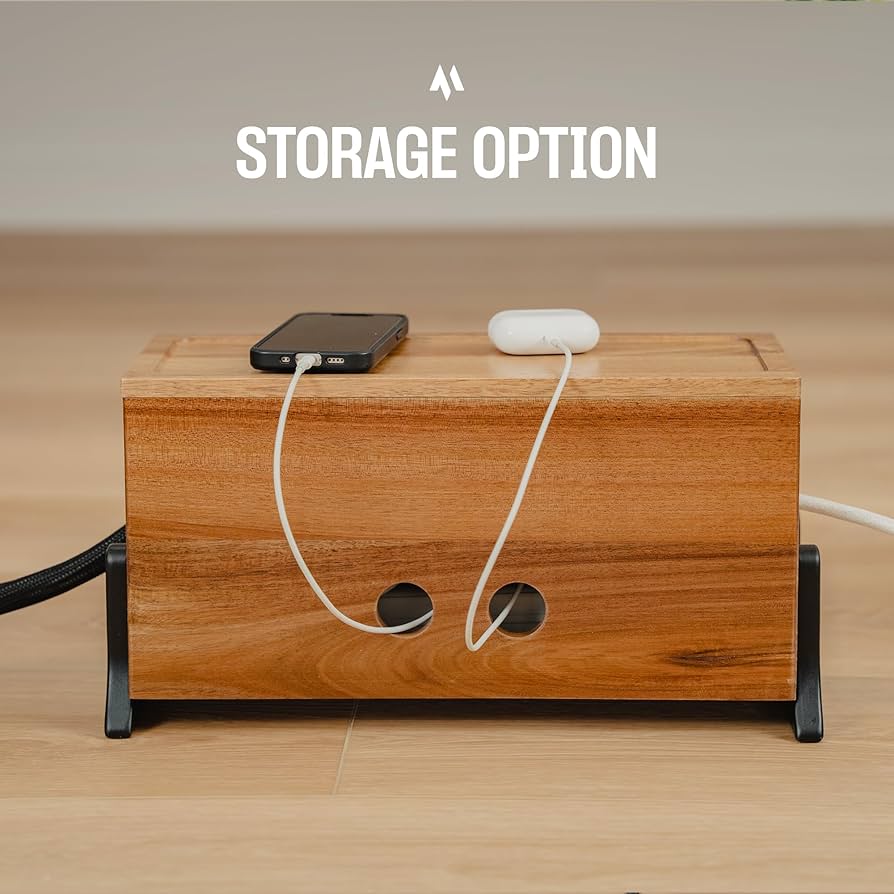 Cord Management Box Wooden - Cable Organizer Hide Power Strips,electrical Plugs