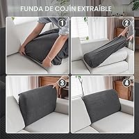 Vista 7 de Fundas para cojín de sofá, fundas de sofá suaves y mágicas lavables con resistencia al estiramiento para asientos seccionales y en forma de L