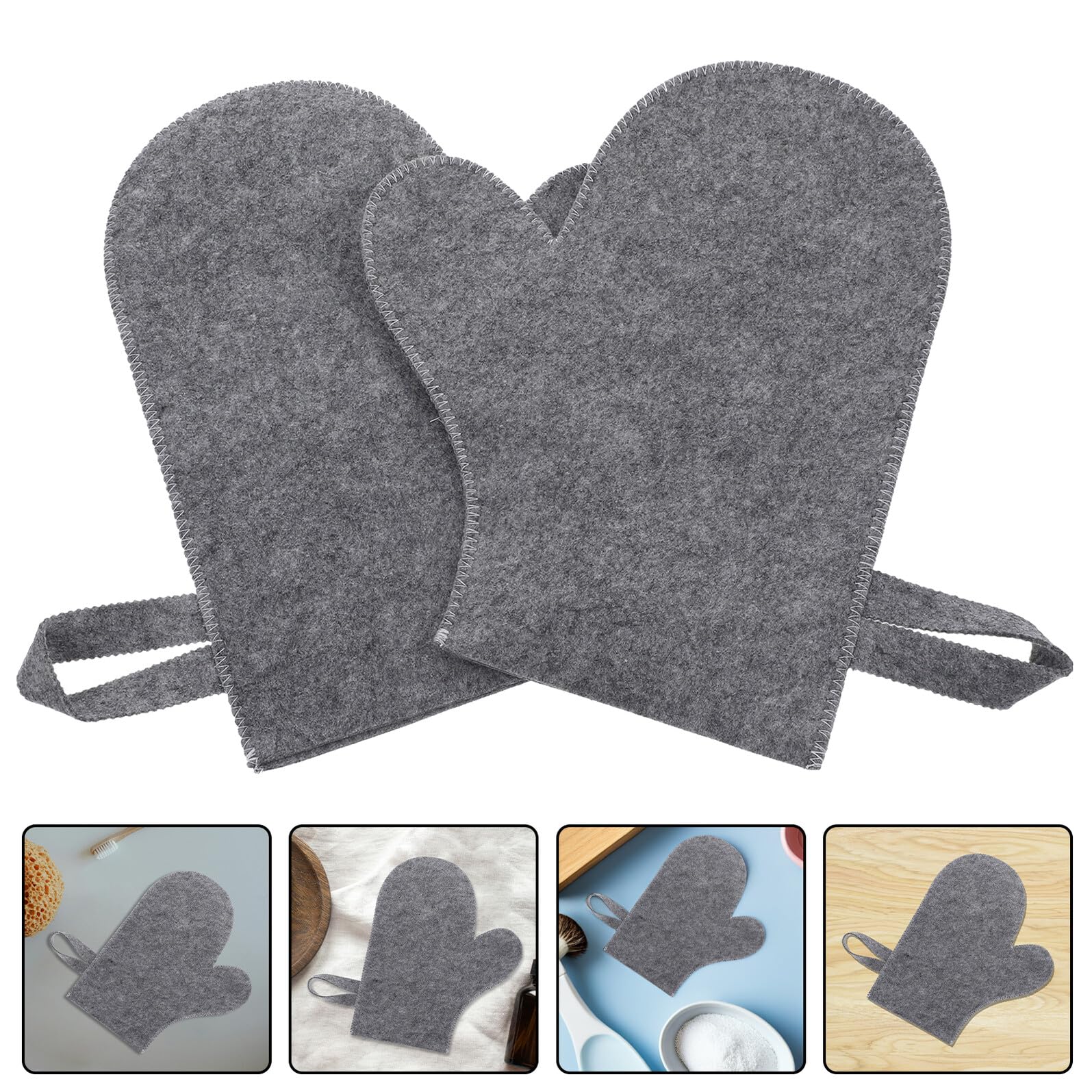 6 Piezas Unidades Guantes de Fieltro para Sauna Absorbentes y Transpirables Resistentes al Calor Diseño Cómodo y Secado Rápido para Spa Baño y Relajación Casa