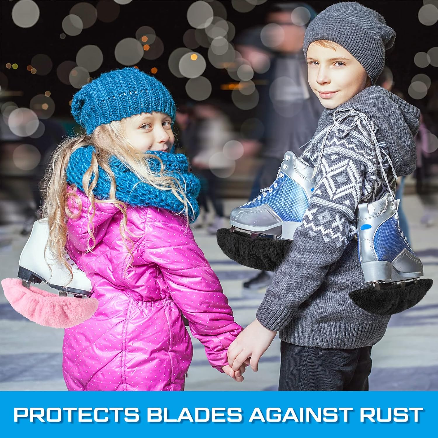 3 Pairs Skate Guards Sports Ice Skate Blade Covers Black Blue Pink Ice Skates Covers Ice Hockey Blade Cover Figure Skate Terry Cloth Blade Covers Blades Protector Ice Skating Soakers S Size : Sports & Outdoors