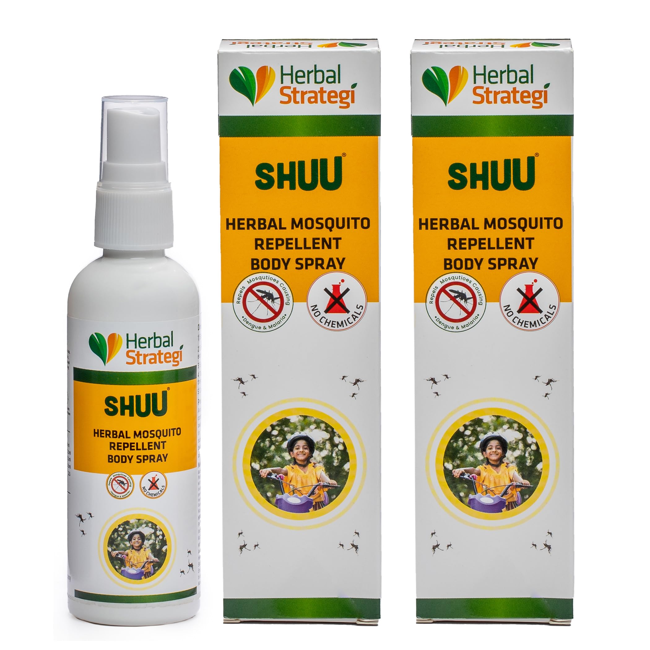 STRATEGI Herbal Mospray Mosquito Repellent Body Spray (2 X 100Ml)