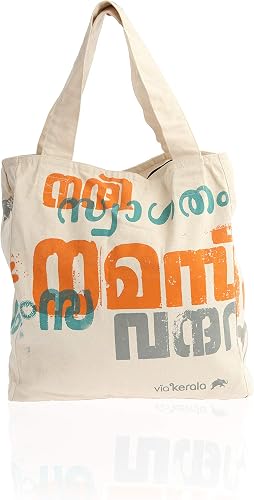 Hand Painted Namaskaram Tote Bag (White)