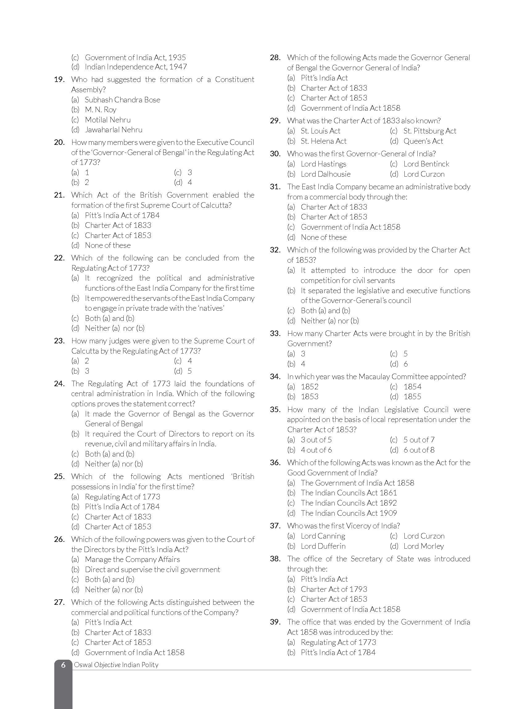 Objective Indian Polity For Competitive Examinations 2