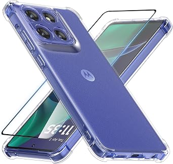Cresee Case for Motorola Moto G Stylus 2026/2025 + Screen Protector Tempered Glass - Clear Phone Case Reinforced Corner Shockproof Flexible TPU Cover for Moto G Stylus 5G 2026/2025 - Transparent