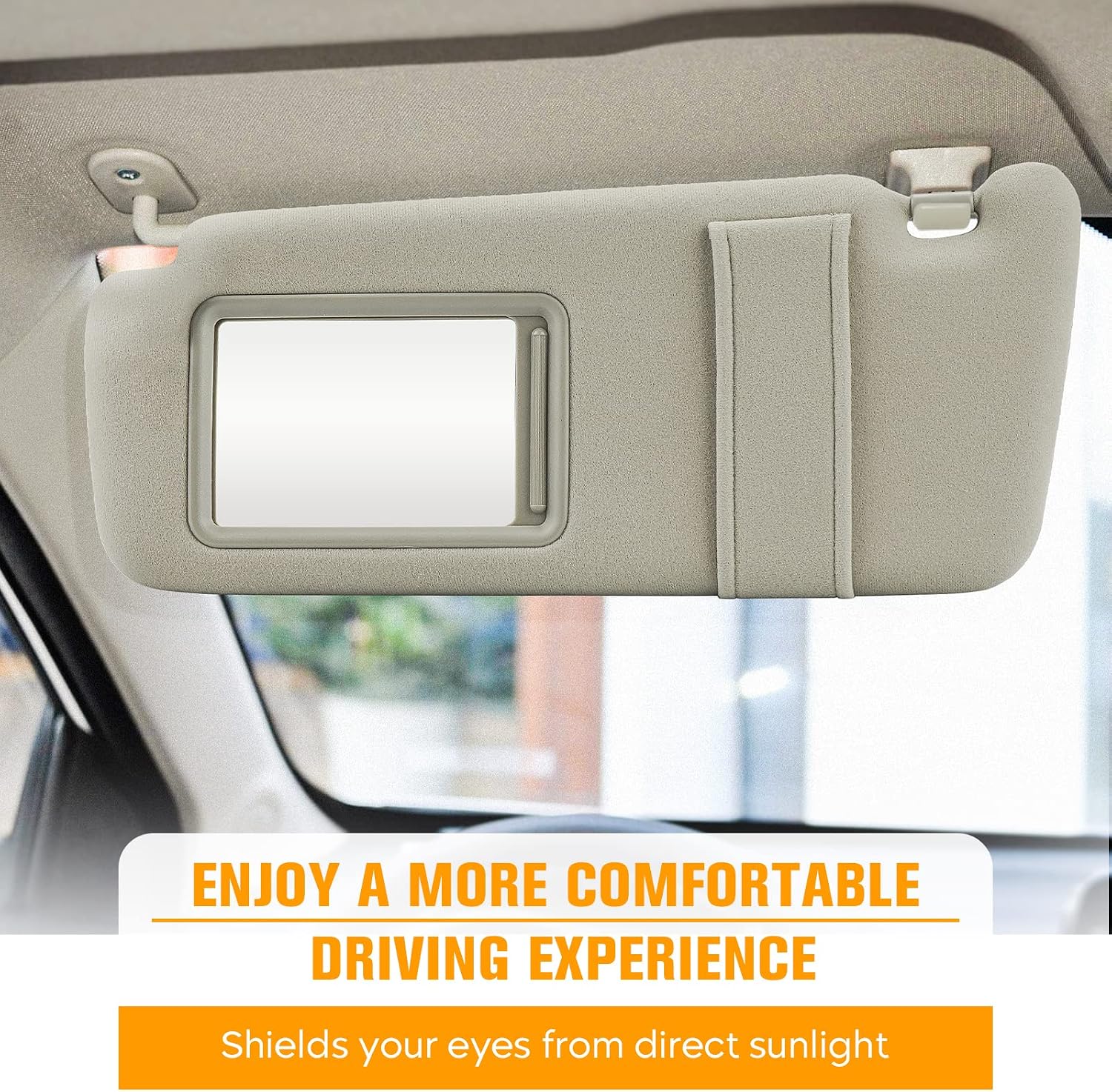 Beige Left & Right Side Sun Visor Fit for Toyota Camry 2007-2011 (Only Fits Models Without Sunroof), Car Visor Replacement for ‎74310-06750-E0, 74320-06780-B0, Driver & Passenger Side Sunvisor