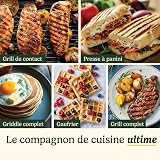 Cuisinart 6-en-1 Grill, Griddle & Gaufrier Grill de contact, Griddle, Plaques à gaufres | Plaques réversibles antiadhésives | Affichage numérique | SearBlast® | Charnière réglable - 4