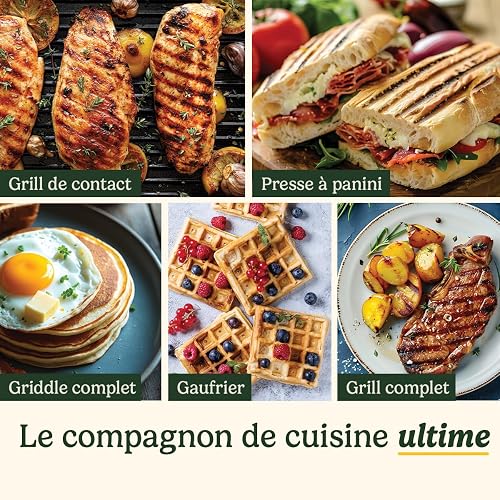 Cuisinart 6-en-1 Grill, Griddle & Gaufrier Grill de contact, Griddle, Plaques à gaufres | Plaques réversibles antiadhésives | Affichage numérique | SearBlast® | Charnière réglable - 4