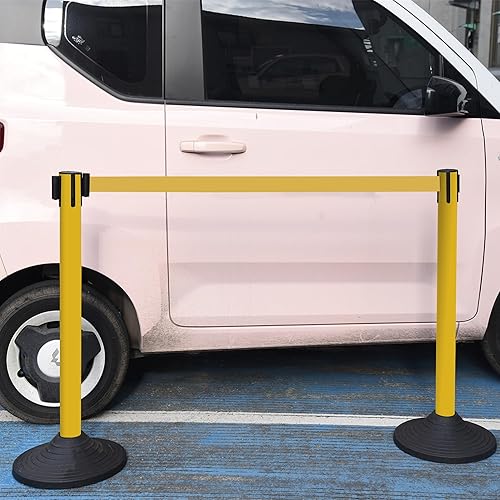 Miniatura 7 de OangeStar 6 Paquetes Postes de Control de Multitudes con Cinta Retráctil de 10 pies, Conjunto de Barreras de Control de Multitudes con 1 Letrero,