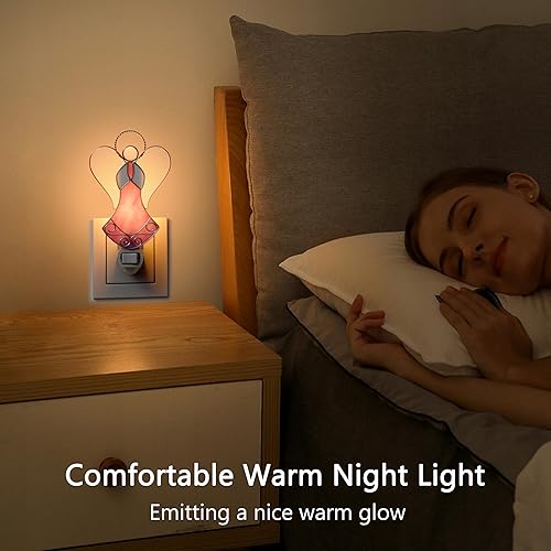 Miniatura 8 de Luz nocturna de ángulo rosa, luces LED de noche enchufables a la pared, luz nocturna decorativa para dormitorio, baño, pasillo, cocina, regalo para