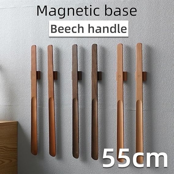 Shoe Horn,Shoe Horn 55CM Wooden Long Handle Magnetic Shoehorn Spoon for Shoes Wear Easier Support for Men, Women(C)
