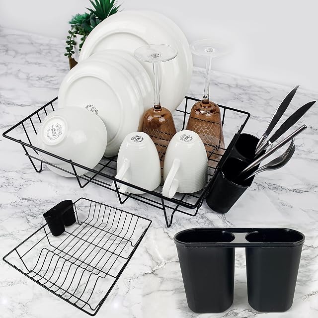 Soreli Dish Drainer Rack Drying Rack Kitchen Black Dish Drainer (UK Company)