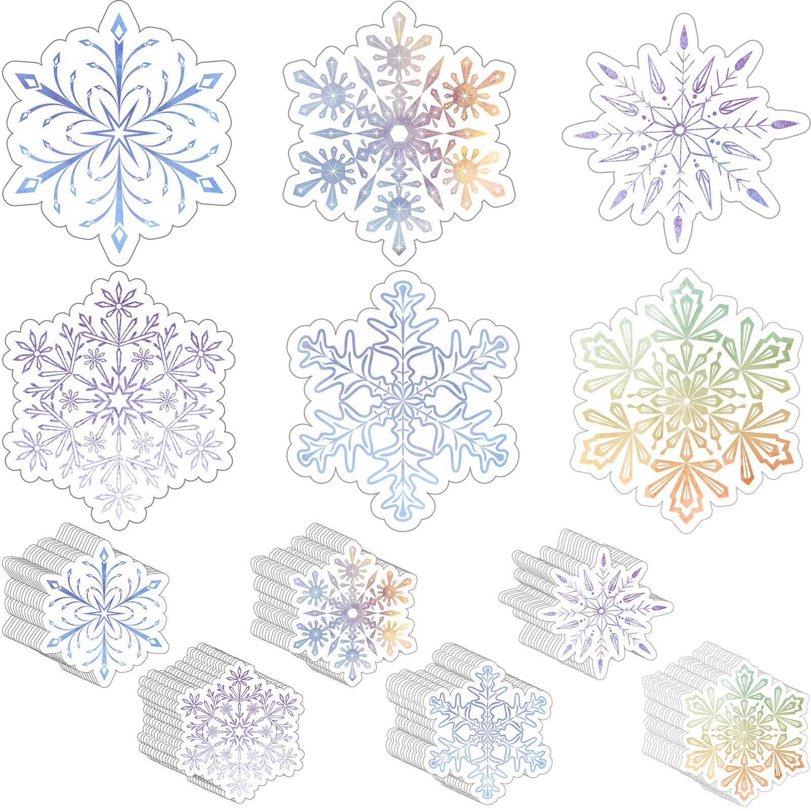 Zonon 90 Pcs Snow Cutouts Classroom Bulletin Board Decoration for Office Classroom Party Bulletin Board Wall Chalkboard Home Decor