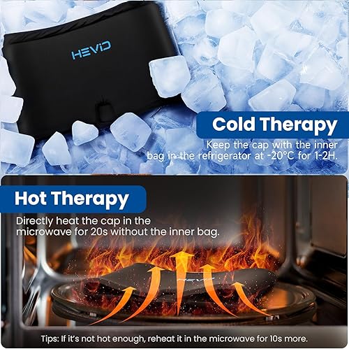 Miniatura 5 de Gorro para aliviar el dolor de cabeza de migraña, envoltura de hielo sin olor con 20 % más de gel, terapia de frío y calor, gorra de alivio