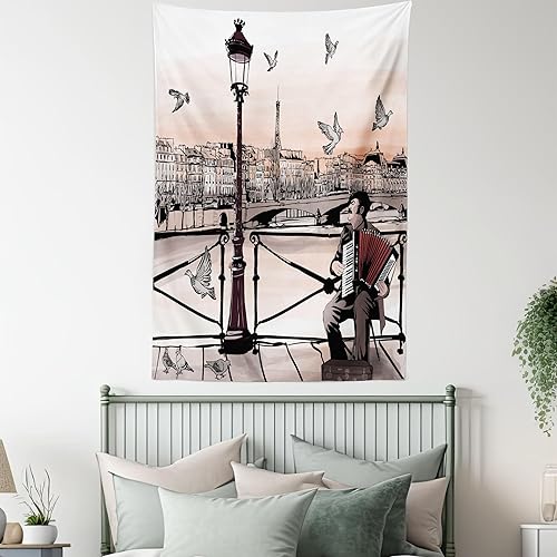 Miniatura 12 de Ambesonne Tapiz gótico, patio con hiedra encantada en la puerta antigua al bosque, colgante de pared ancho para dormitorio, sala de estar, 2-Verde