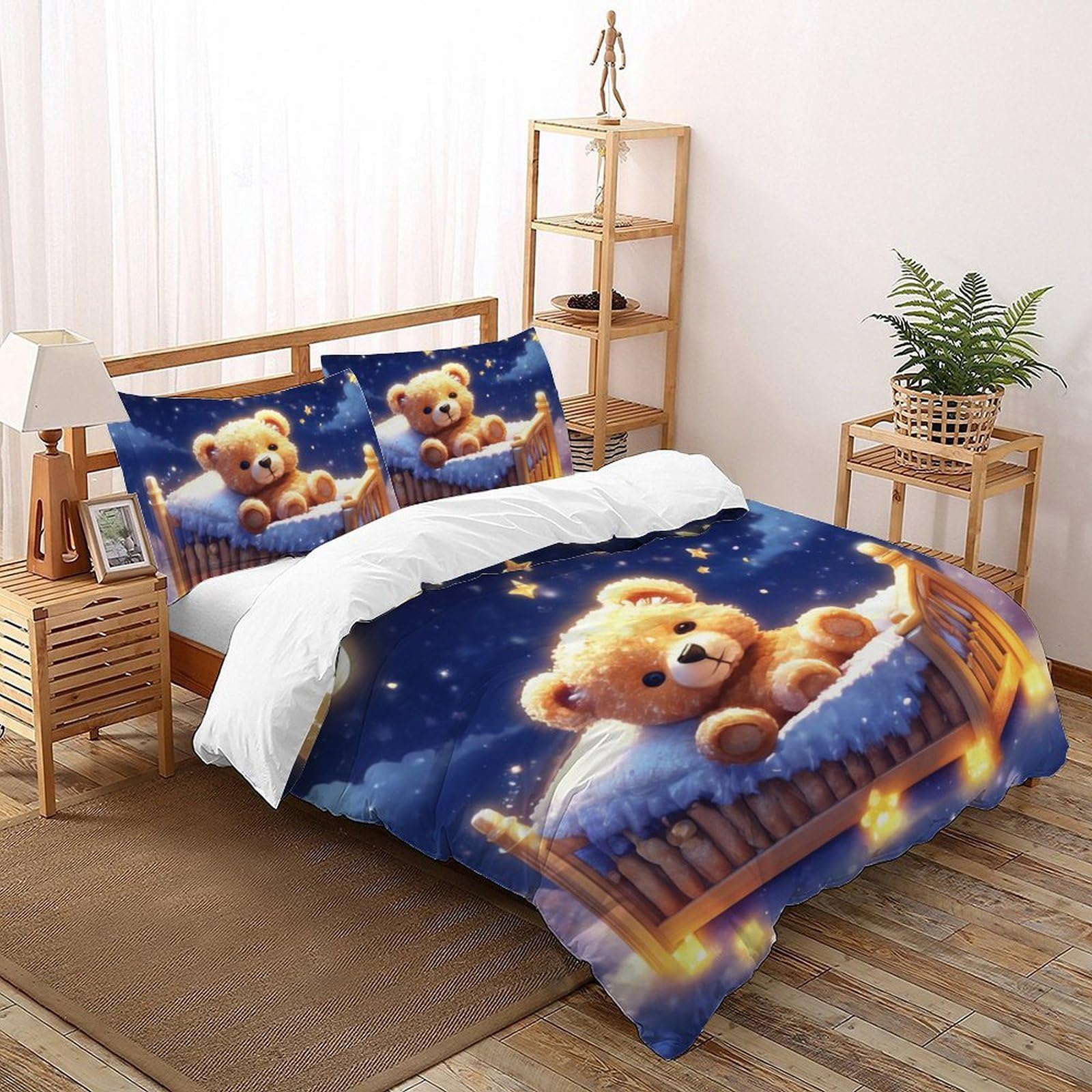 Housse de couette garçon 3D douce anti-plis pour un lit d'enfant ordonné