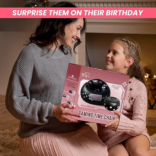 Miniatura 2 de FranFusion Silla Hinchable Rosa para Juegos para Niños y Adolescentes con Portavasos y Bolsillo Lateral - Esta Silla de Juego de Puf de Aire es el