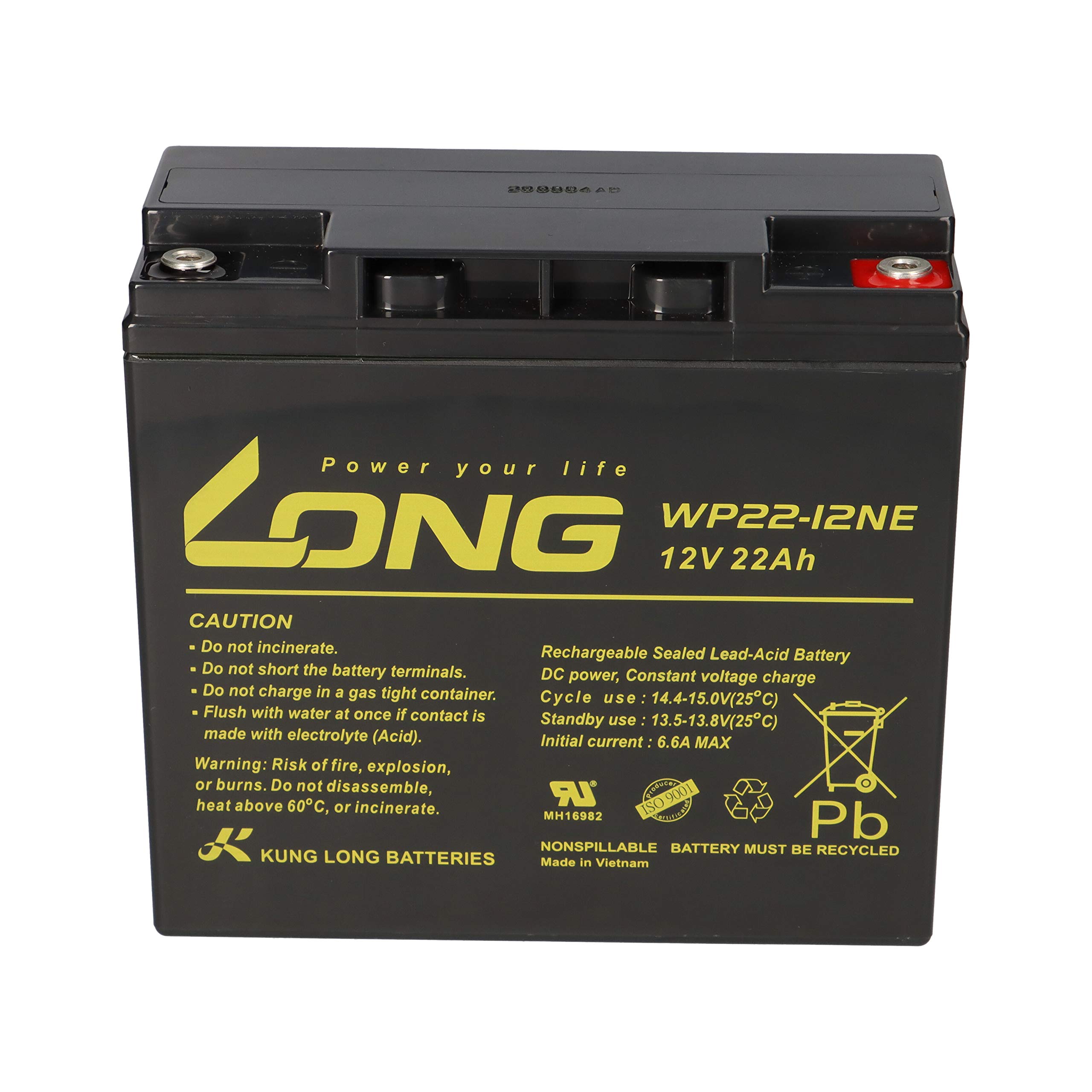 Blei Akku WP22-12NE 22Ah 12V zyklenfest AGM Batterie ersetzt 17Ah 18Ah 19Ah 20Ah 23Ah Long M6 Innengewinde AKKUman Edition