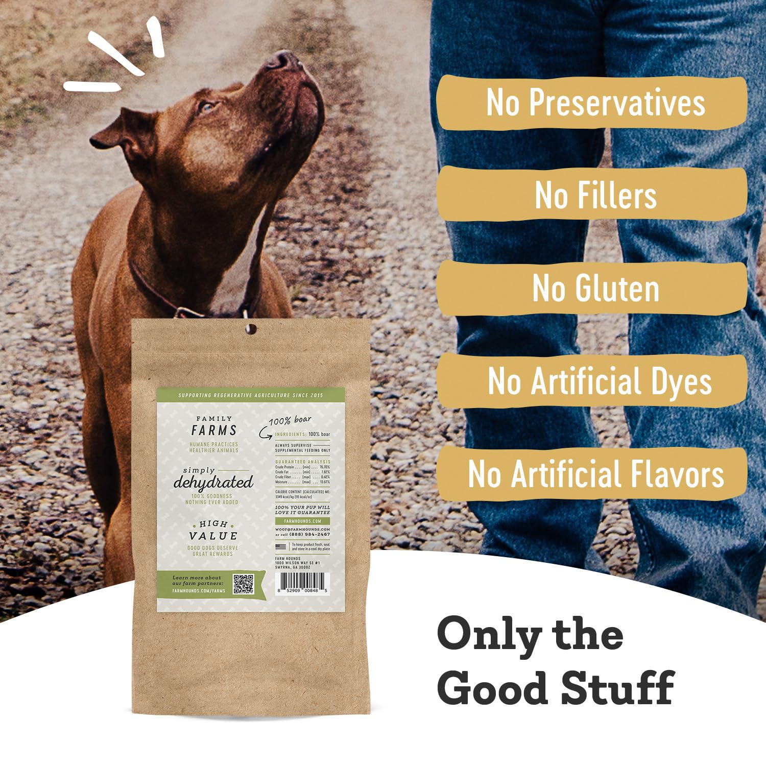 Farm Hounds - Boar Trainers - Premium Natural Jerky for Dogs - from 100% Humanely Raised Boar - Easy-Break - Great for Training & Treats - No Added Fillers - Made in USA - 4.5 oz - 1 Pack - image 6