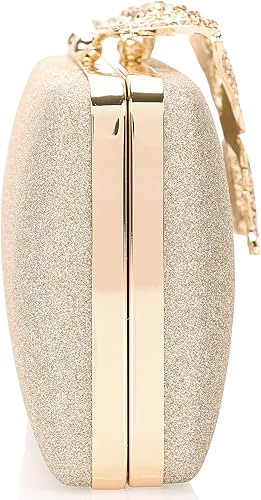 Miniatura 6 de Dexmay - Bolso de noche para mujer con cierre de mariposa y diamantes de imitación
