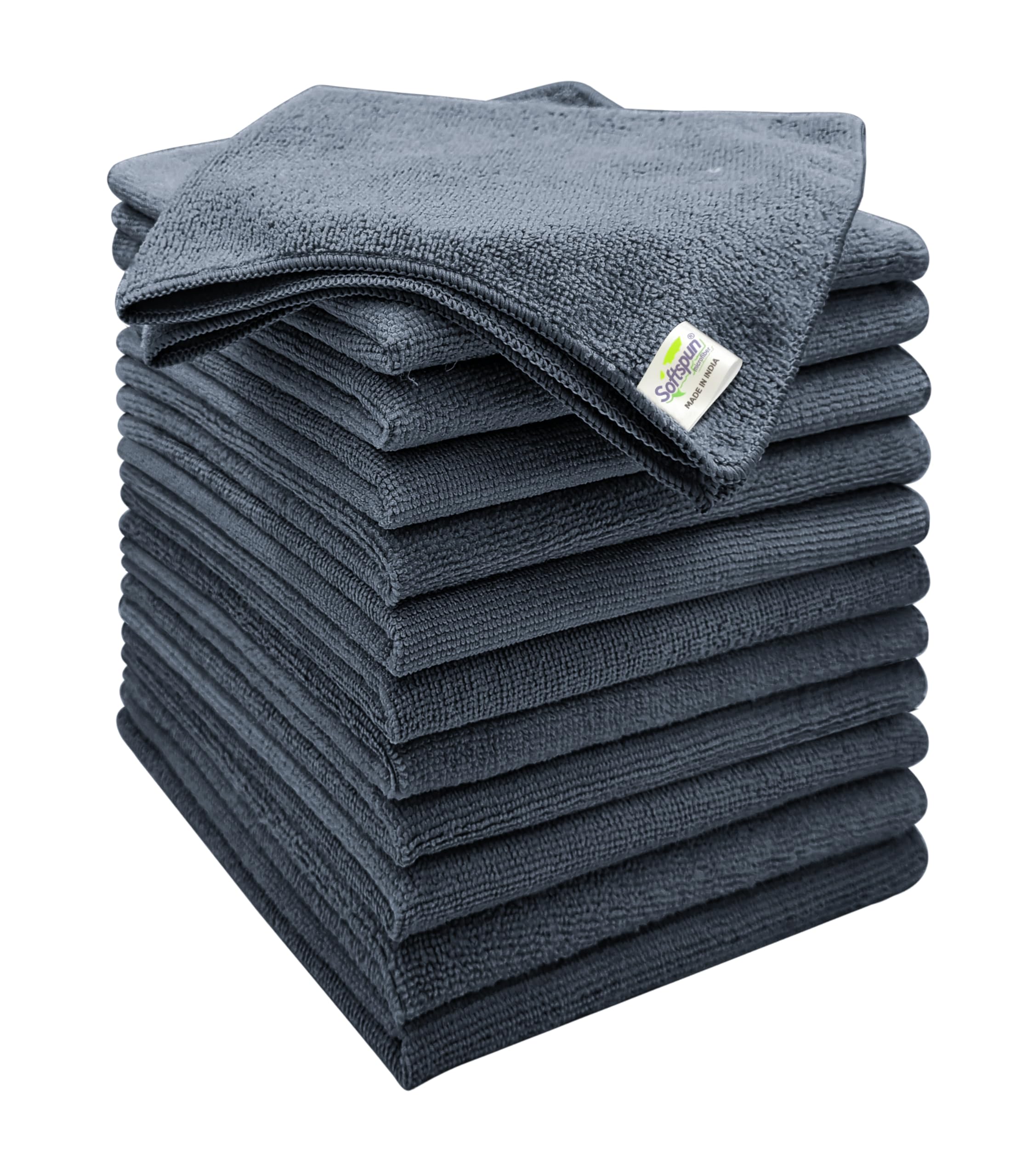 SOFTSPUN Microfiber Cleaning Cloths 12 pcs 30x40cms 220 GSM Grey! Highly Absorbent Lint and Streak Free Multi Purpose Wash Cloth for Bike & Car Stainless Steel Silverware. (B0D9KF2M15) Amazon Price History, Amazon Price Tracker
