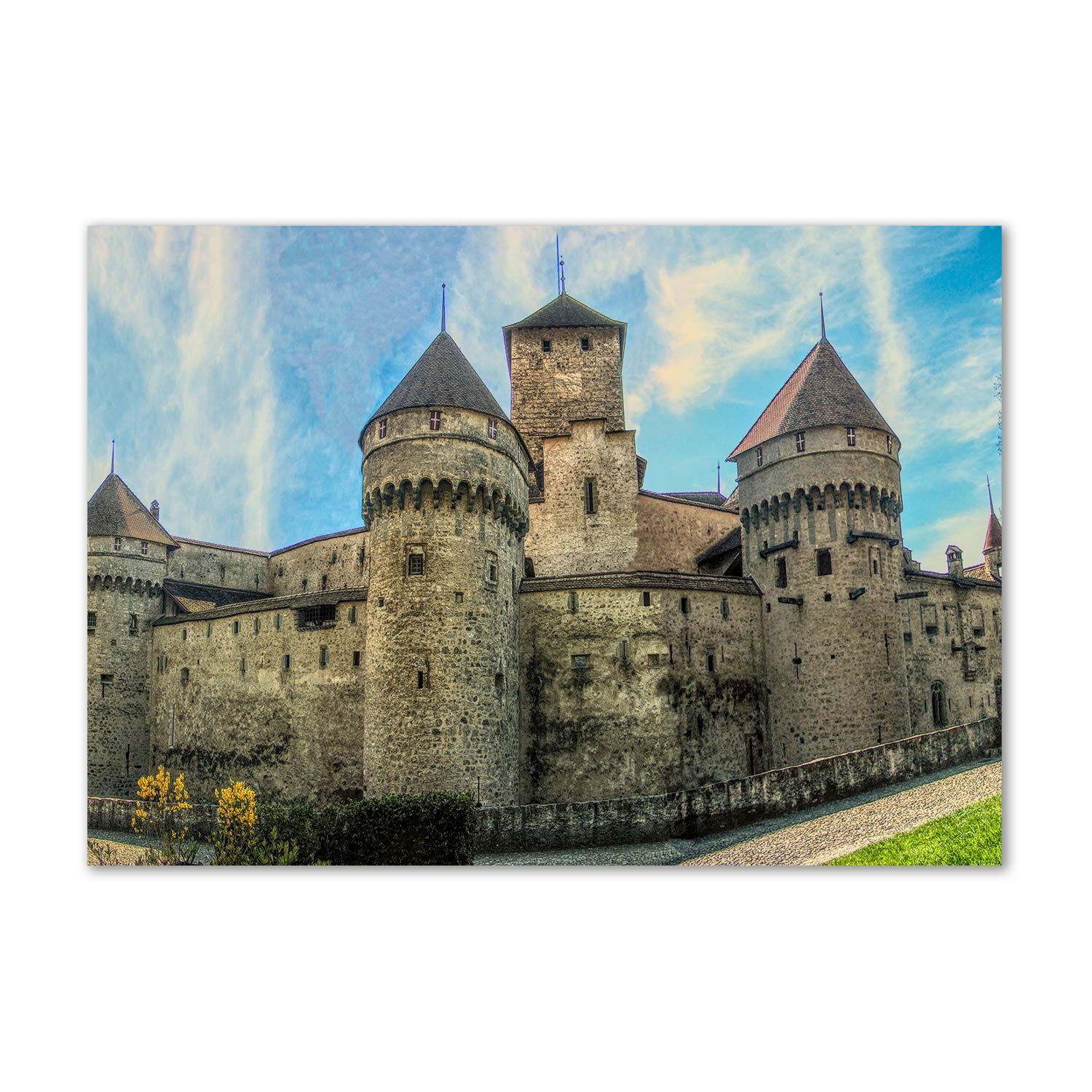 Tableau en verre acrylique Castillo en Suiza déco murale Tulup pour salon