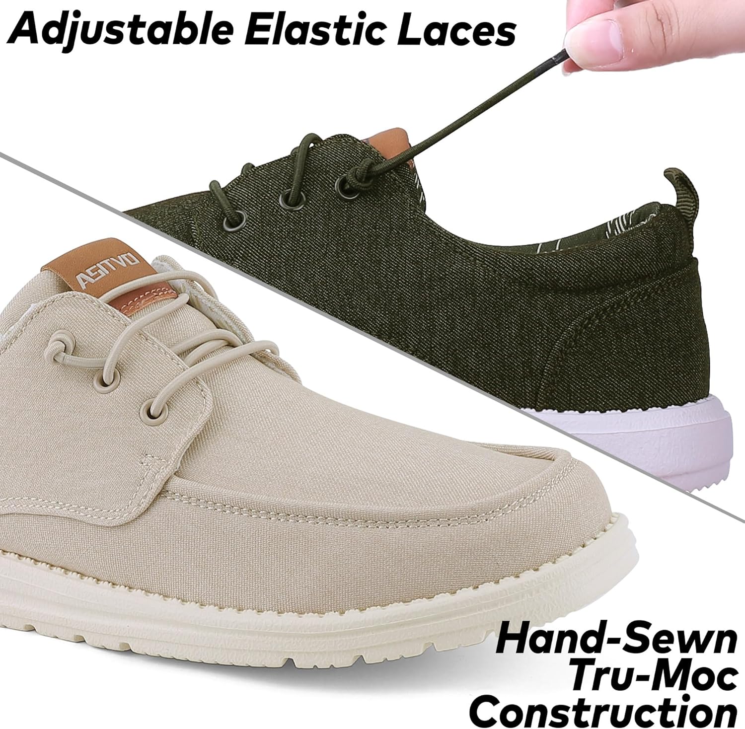 ASITVO Mens Wide Canvas Loafers Slip on Big Size Walking Shoes Width Toe Box Casual Dress Shoes - Image 6