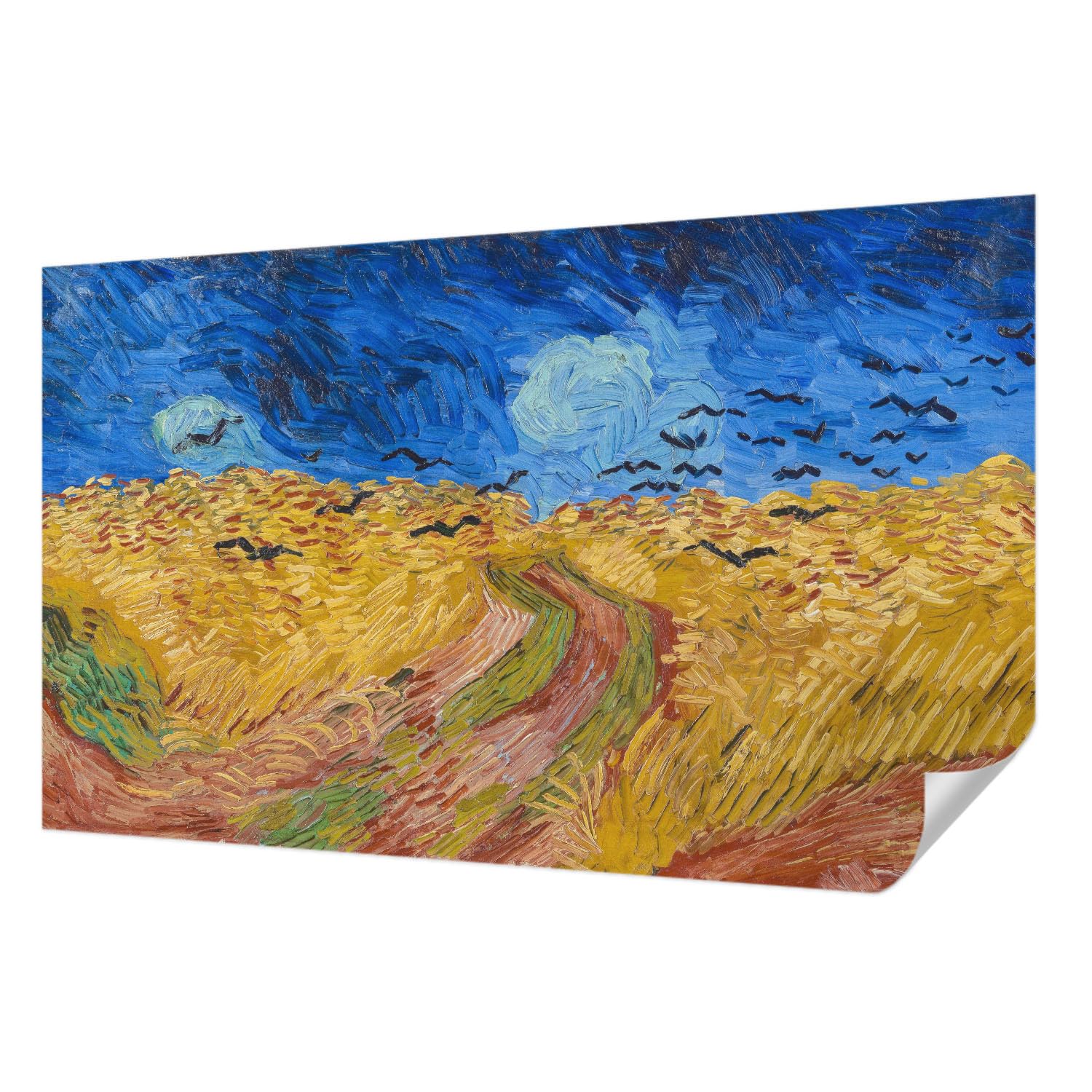 Papier peint résistant aux taches 416x254 paysage de champ adhésif