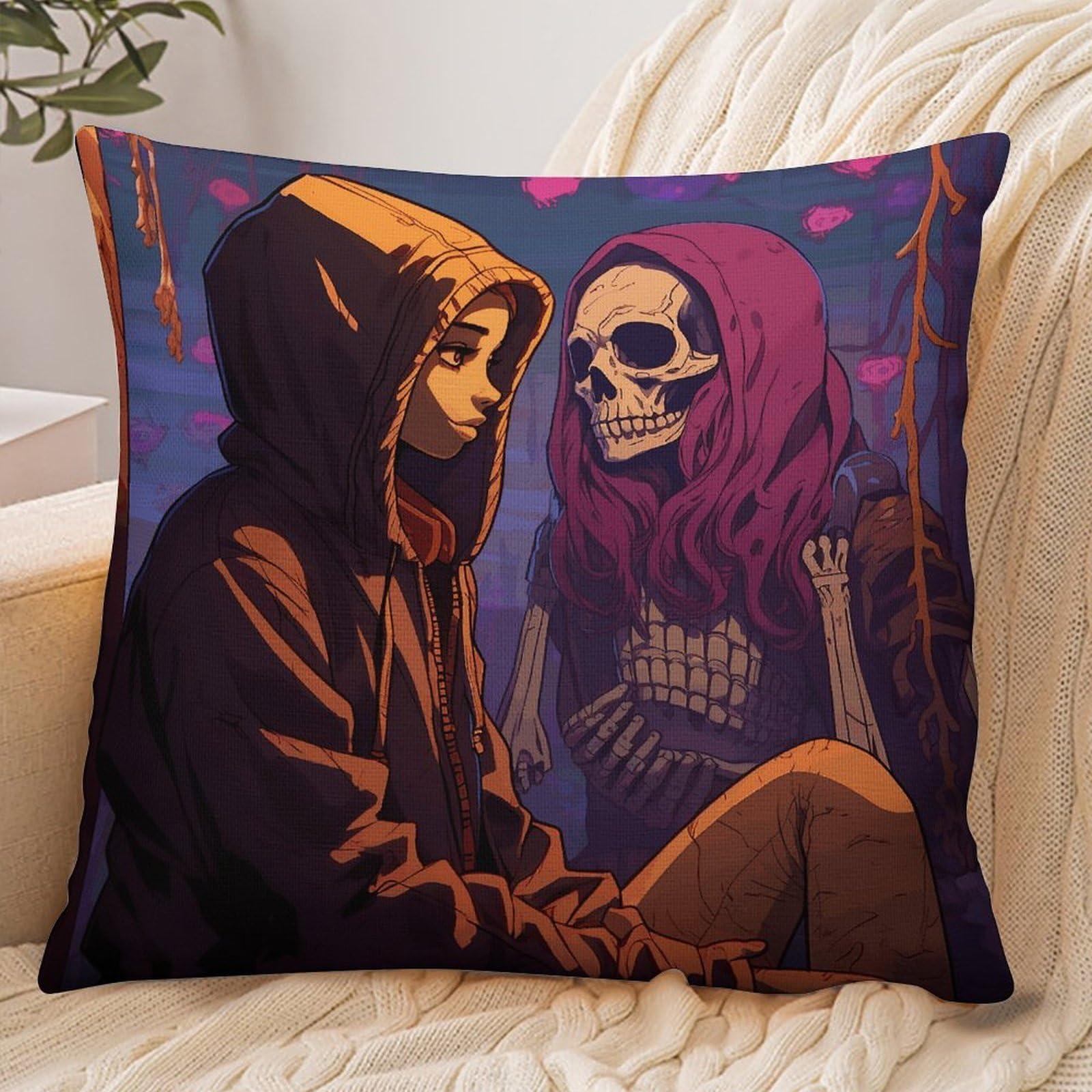 Fekiloot Girls Style And Skull Pillowcase Pillow Sham Pillow Case