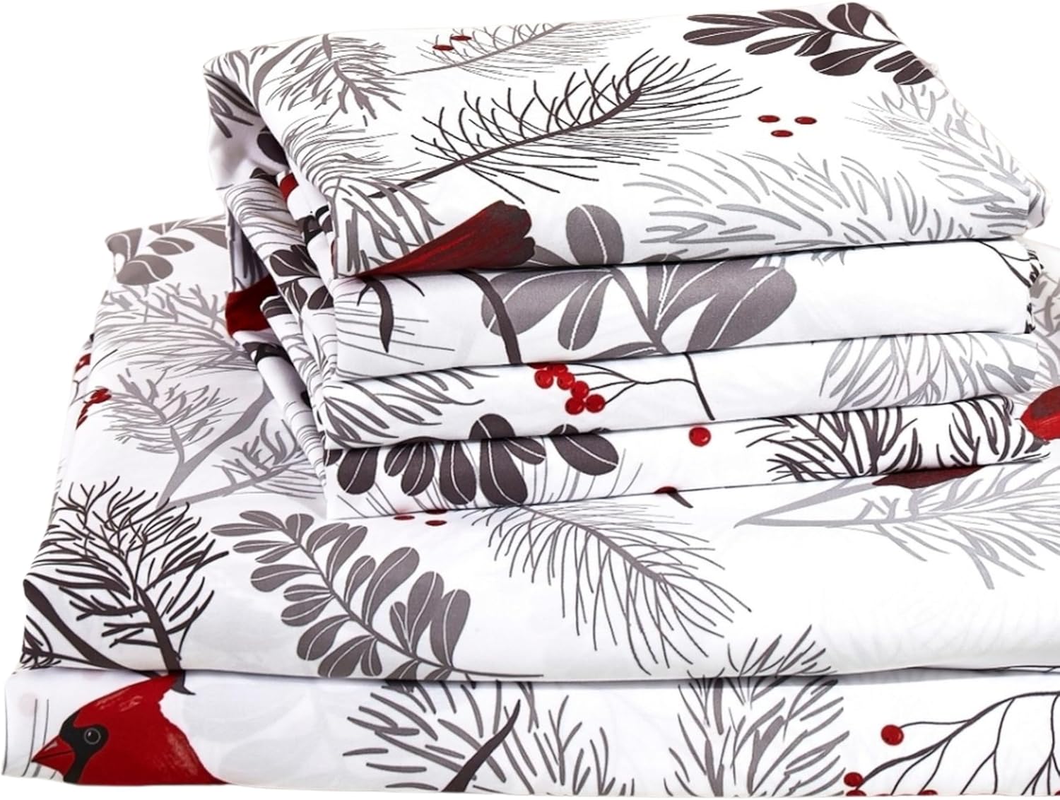 Virah Bella 4-Piece King-Size Bed Sheet Set - Lodge Life - Lodge Themed Bedding Red, Black