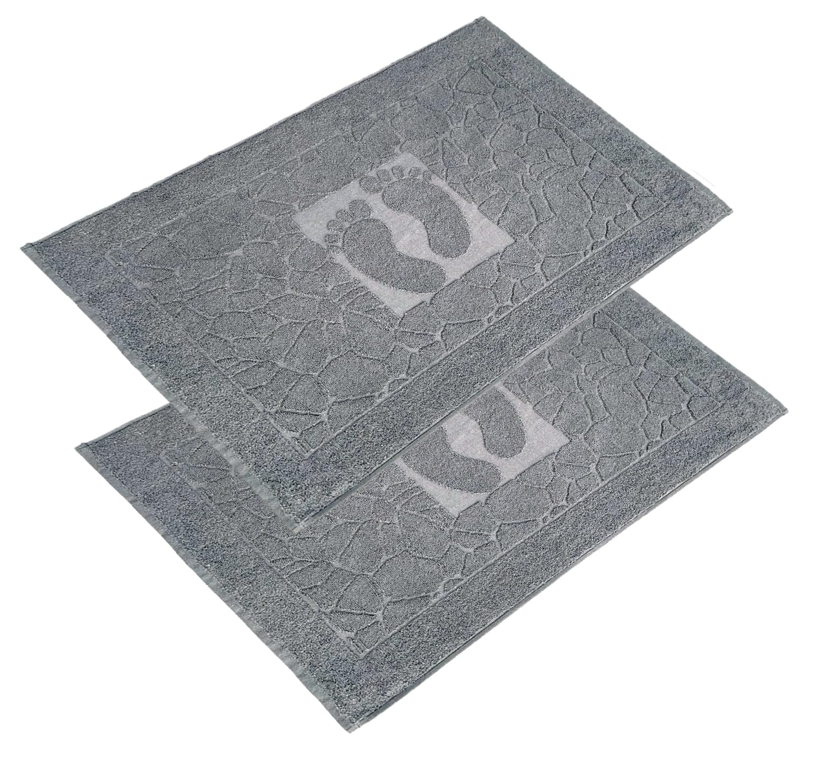 OGER 2-częściowy zestaw dywaników łazienkowych, frotte, nadaje się do prania, 600 g/m² i 100% bawełny, chłonne i szybkoschnące, 50 x 70 cm, Antracyt