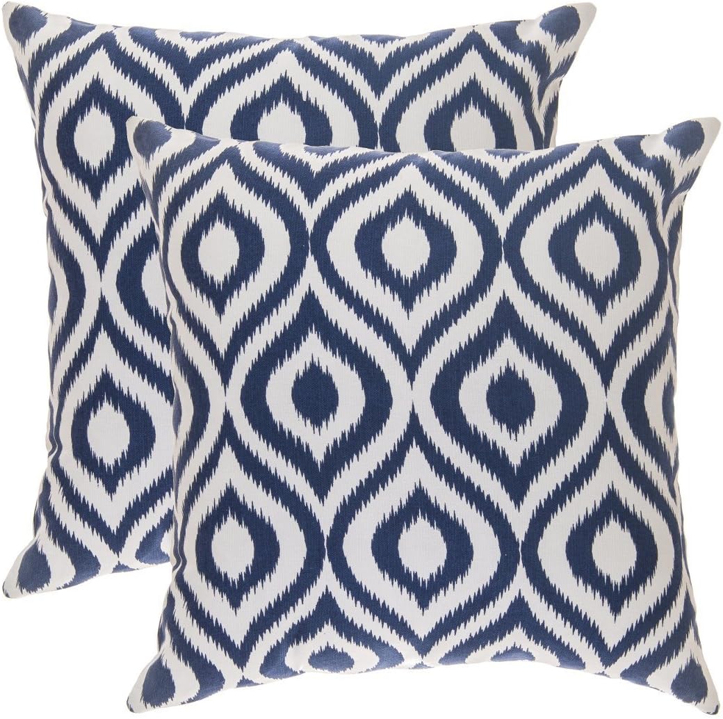 TreeWool 2 Pack Ikat Ogee Accent Decorative Cotton Throw