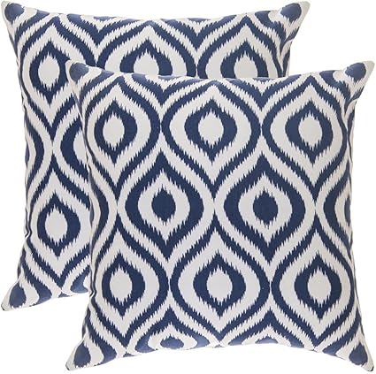 navy ikat pillow