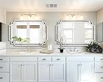 Chende 32" x 47" Large Mirror for Decor, Decorative Wall Mirror with Beveled Edge and Glass Pieces, Rectangle Mirror for Living Room, Bathroom, Bedroom, Dining Room, Horizontal/Vertical Mirror