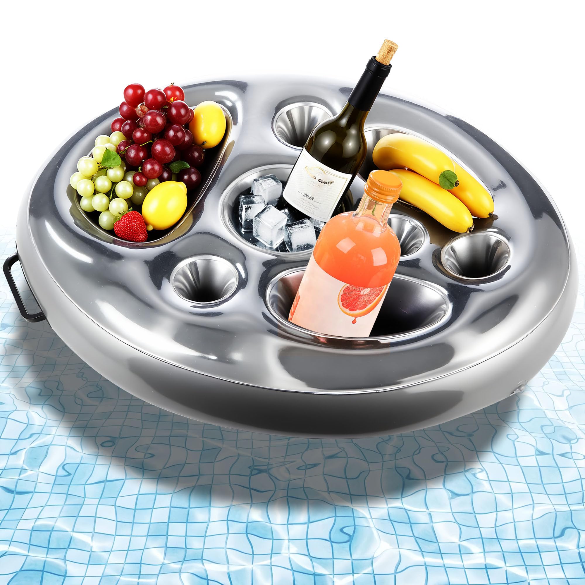 DUBUOZA Portabibite Gonfiabile Portabevande 2-in-1 Vassoio Galleggiante Portabicchieri Galleggiante per Scaffali Galleggianti di Bevande alle Feste Estive in Piscina