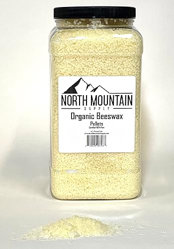 North Mountain Supply Pellets de cera de abeja orgánica 100% pura, ideales para productos de cuidado personal y fabricación de velas, certificado