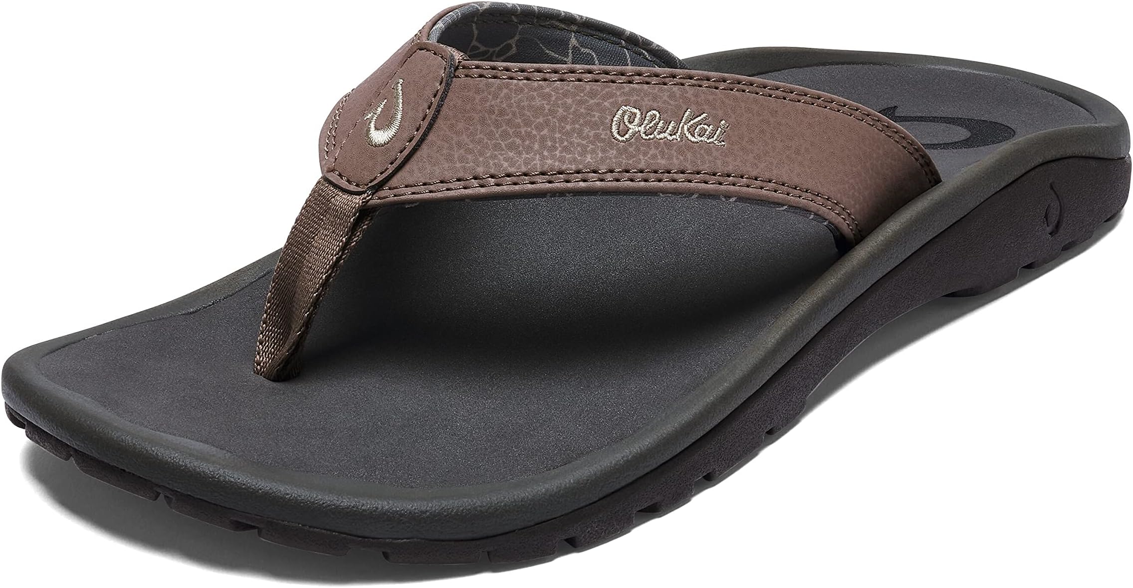 Ohana Men's Beach Sandals, Water Resistant Flip Flops, Arch Support & Comfort Fit, Lightweight & Durable, Enhanced Grip & Traction, Banyan/Island Salt, 12