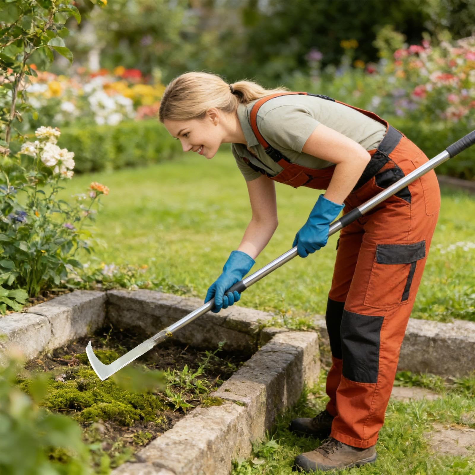 Generisch Fugenkratzer - Rostfreies Jätbürstenset für Ritzen | Unkrautgreifer | für Hof, Rasen, Blumenbeet, Terrasse, Einfahrt, Gehweg, Pflaster, Steingarten, Landwirtschaft, Außenbereich