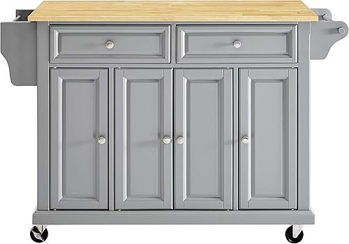 Vista 47 de Crosley Furniture isla de cocina con ruedas, Madera, Blanco