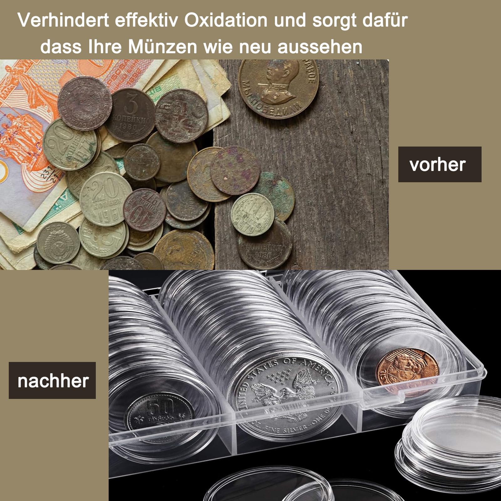 CAPSULES 2 EUROS 27mm Lot 100 avec Boîte Rangement Pièces Monnaie Collection EUR 22,90 - FR