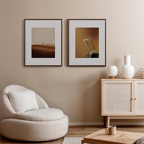 Vista 110 de Marco de fotos de 5 x 7, marco de 5 x 7 pulgadas, marco de 4 x 6 pulgadas, acabado de chapa de madera, marco de fotos de 5 x 7 pulgadas con paspartú