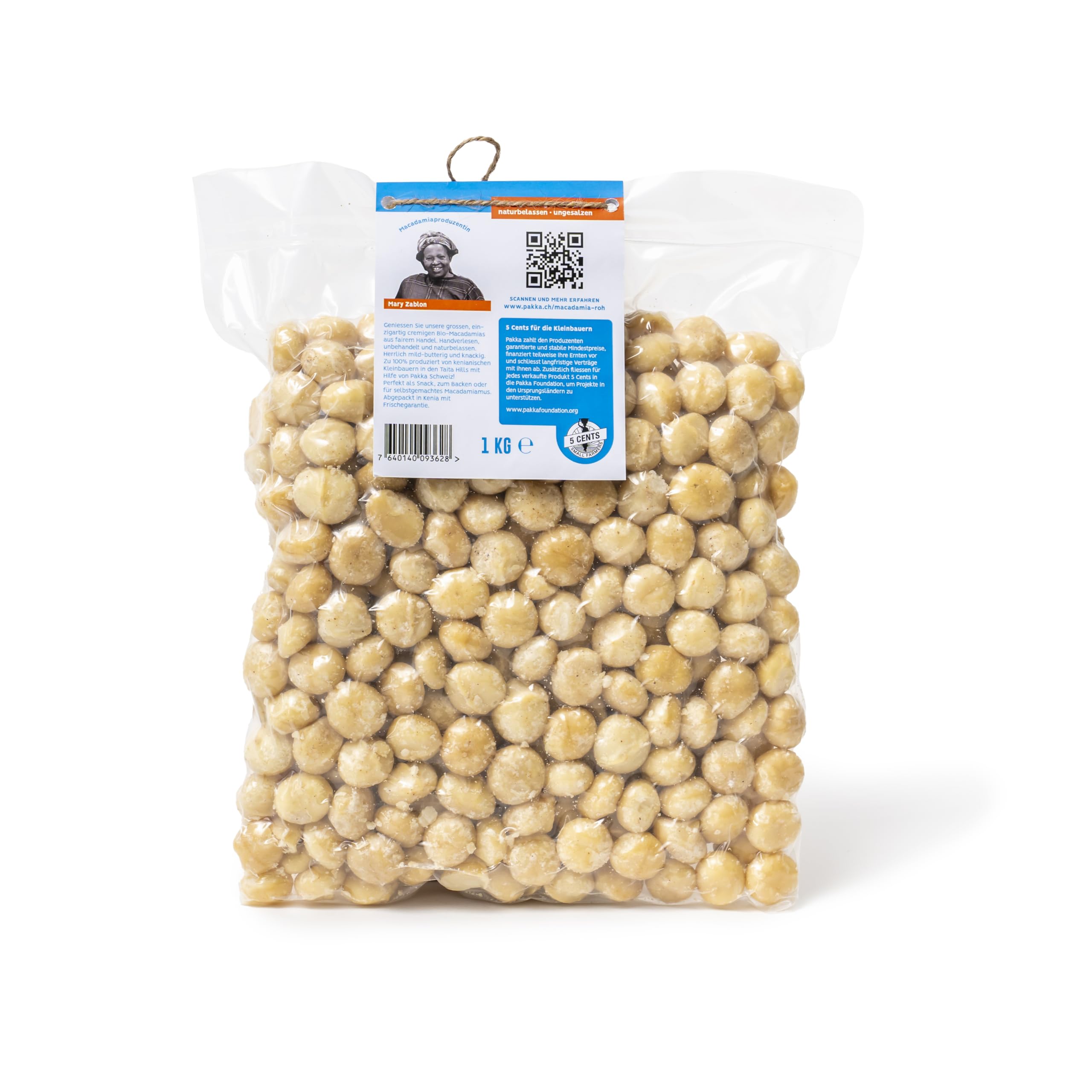 Nueces de macadamia jumbo ecológicas aromáticas de comercio justo 1000 g - 1 kg, crudas, sin tostar, nueces de macadamia de Kenia, extragrandes, veganas, paquete familiar, paquete económico