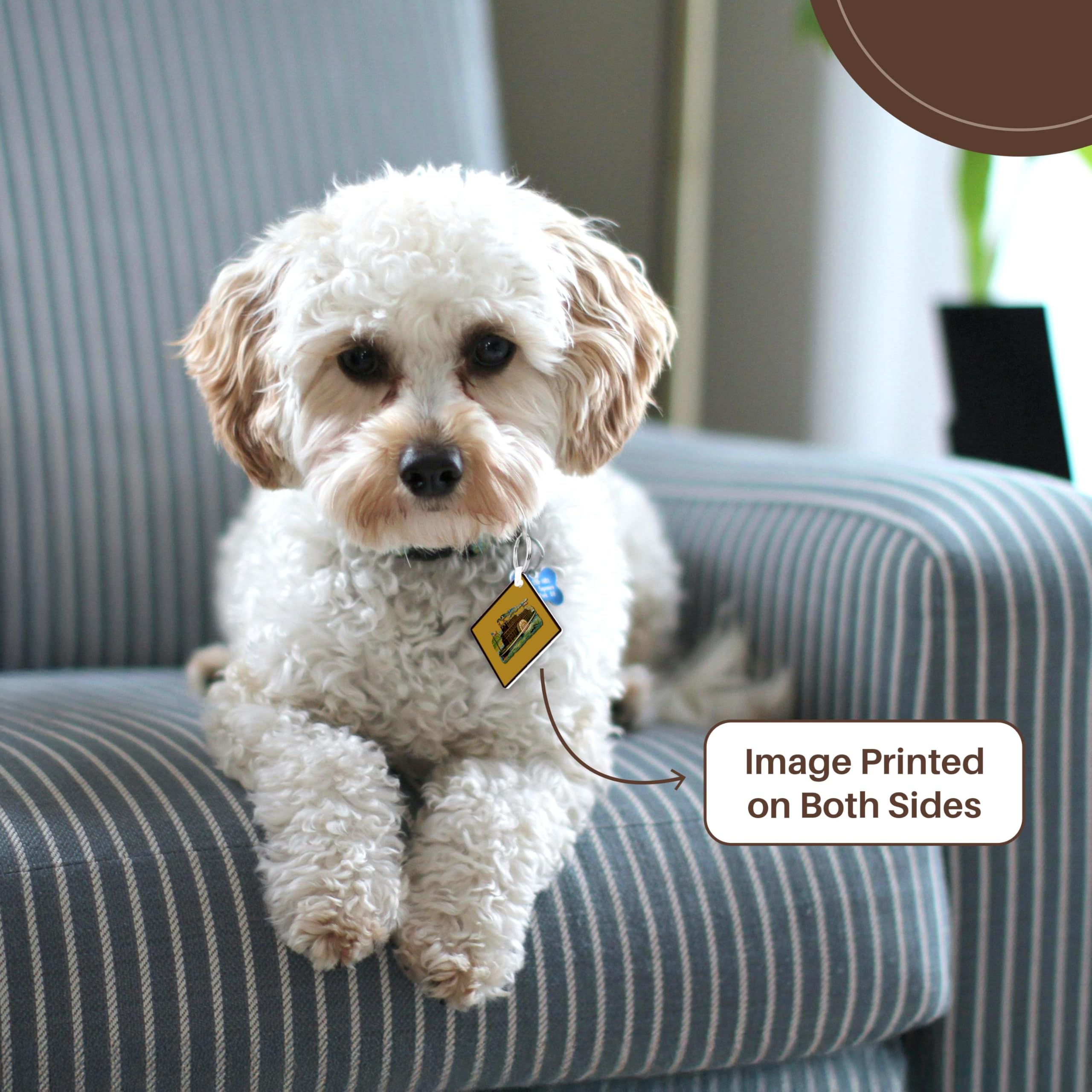 3dRose, Steam Paddle Boat on the River Smoke Stacks and US Flags, set of 2 Key Chains