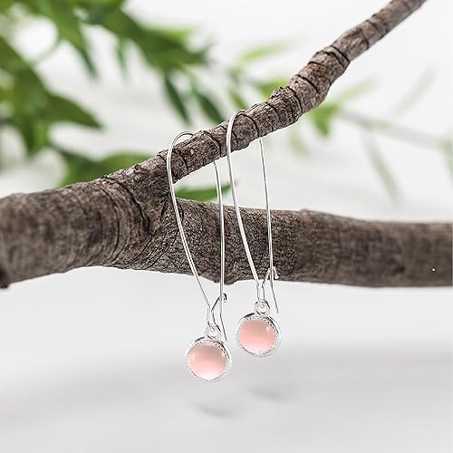 Miniatura 76 de Bottled Up Designs Handmade Long Drop Earrings, Sterling Silver, Eco Friendly, Recycled Vintage Bottles, Made in USA, Birthday Gifts, Mothers Day