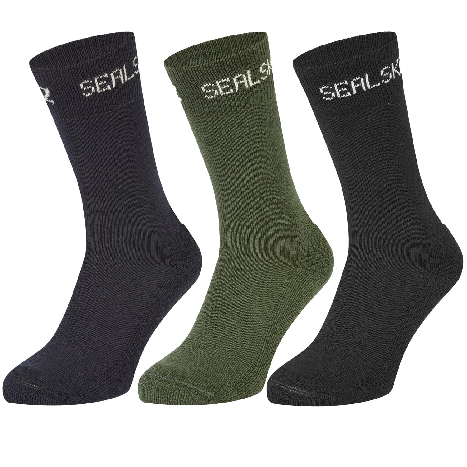 Seal Skinz Unisex Assorted Adults Suffield Merino Liner Socks 3 Pack